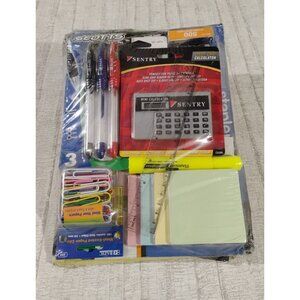 Stationary Set Back to School Highlighter Calculator Ruler Pen Pencil Memo New